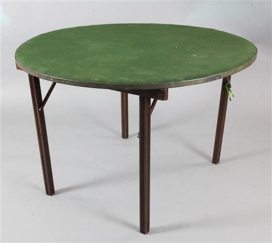 A Mudies patent Squeezer card table Diameter 3ft 5in.